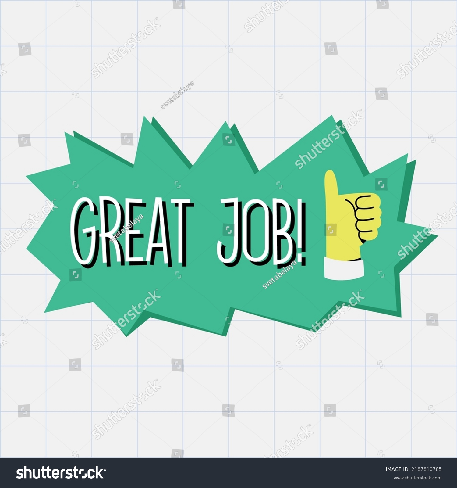 Great Job Sticker Template School Education Stock Vector (Royalty Free ...