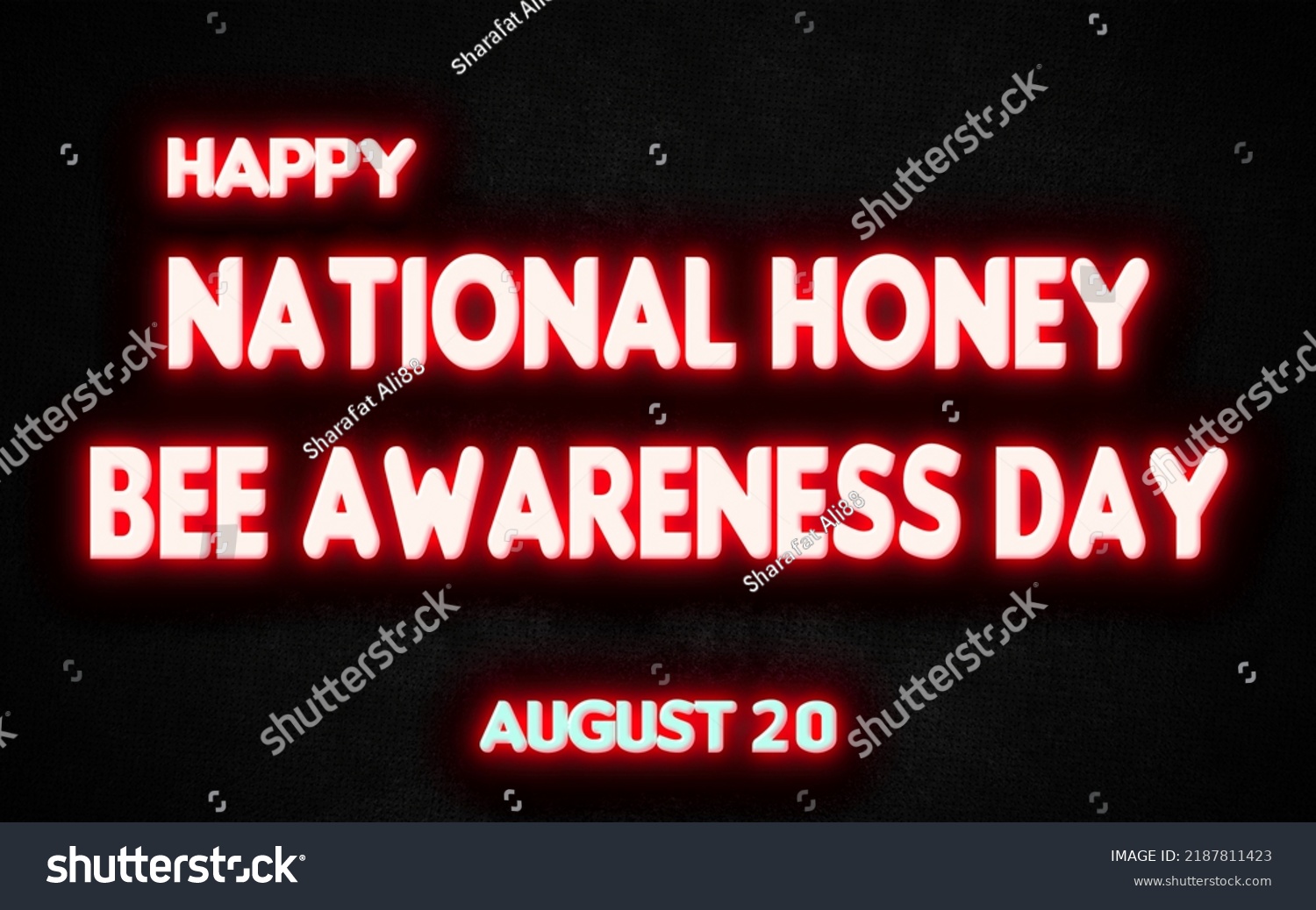 Happy National Honey Bee Awareness Day Stock Illustration 2187811423