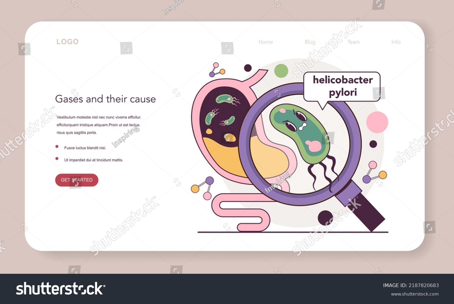 Helicobacter Pylori Stomach Bacterium Flagella That Stock Vector Royalty Free