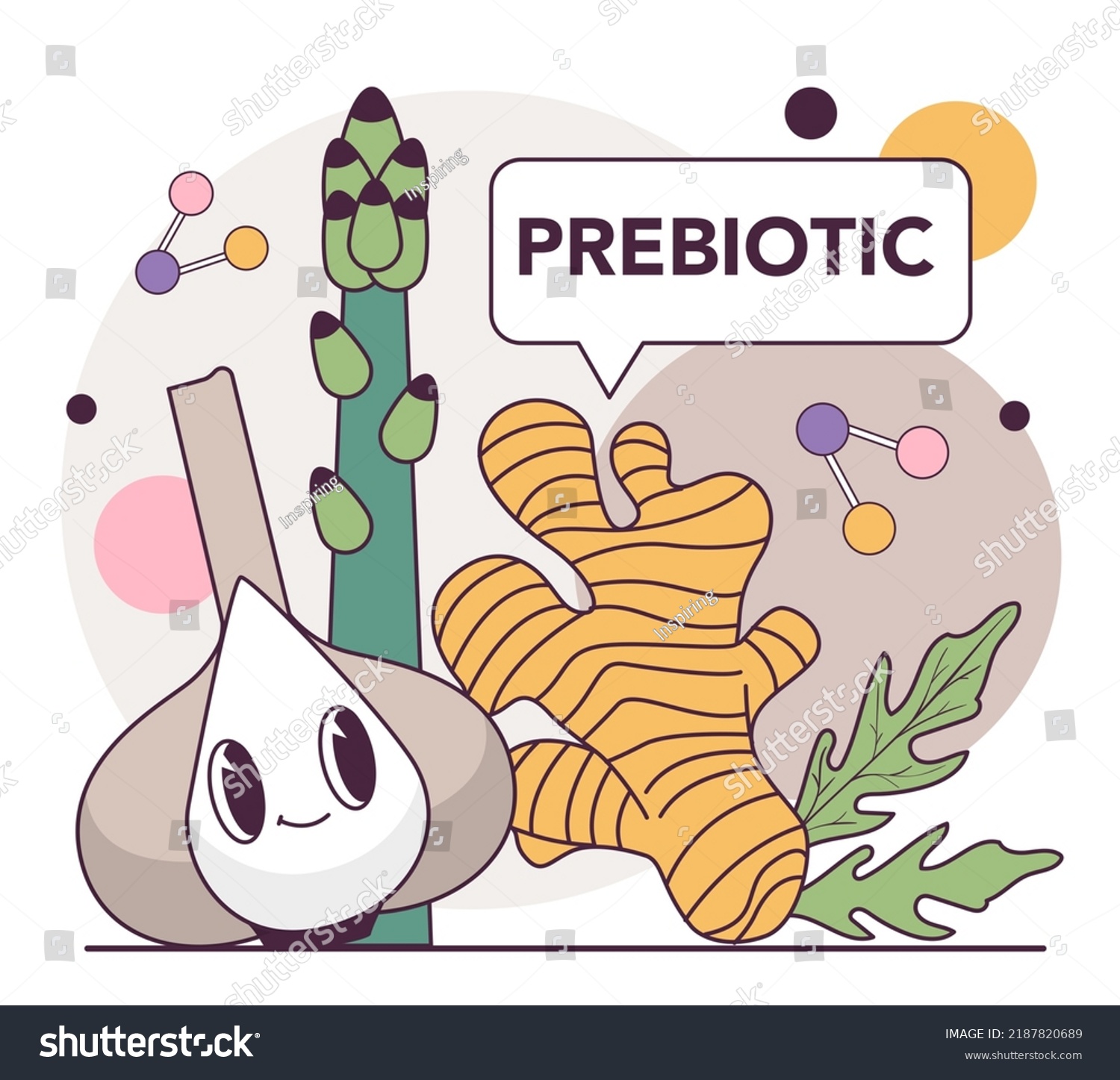 Prebiotic Products Healthy Food Source Good Stock Vector Royalty Free