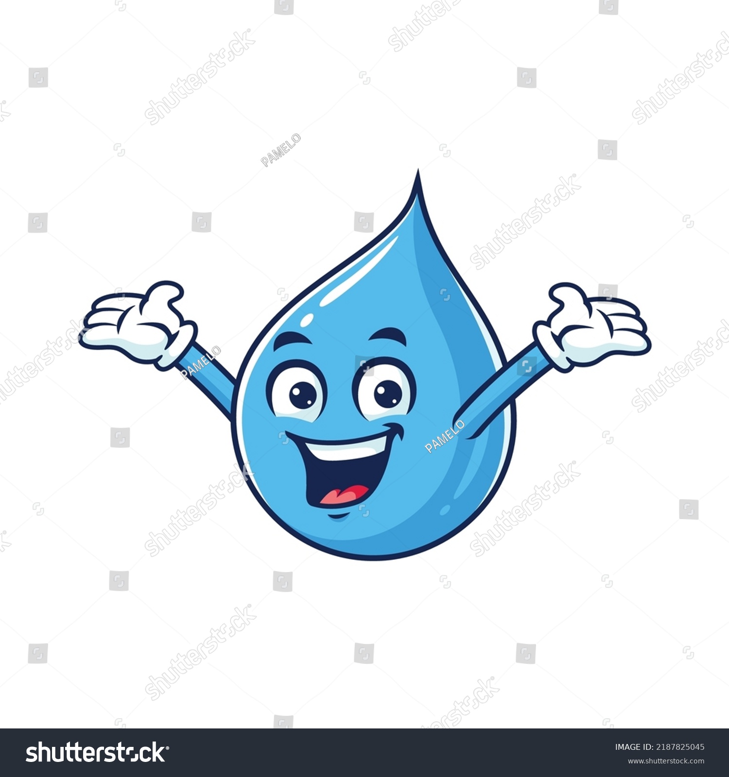 Vector Cartoon Character Mascot Water Drop Stock Vector (Royalty Free ...