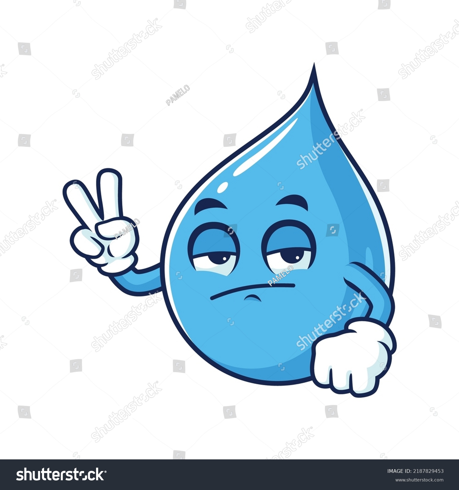 Vector Cartoon Character Mascot Bored Water Stock Vector (Royalty Free ...