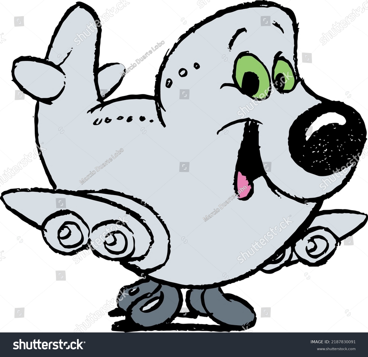 Plane Cartoon Plane Drawing Happy Plane Stock Vector (Royalty Free ...