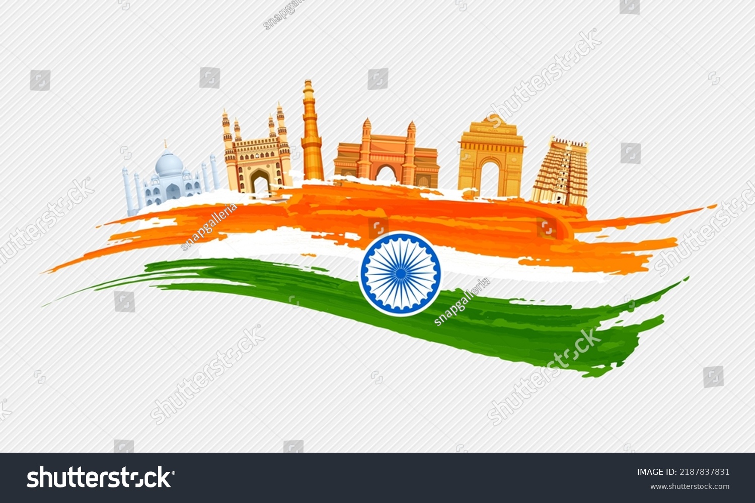 Easy Edit Vector Illustration Indian Flag Stock Vector (royalty Free 