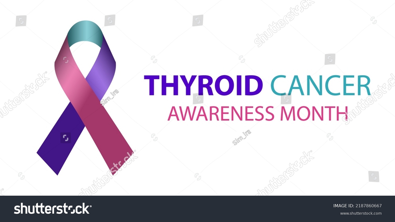 Thyroid Awareness Month Concept Banner Pink Stock Vector (Royalty Free