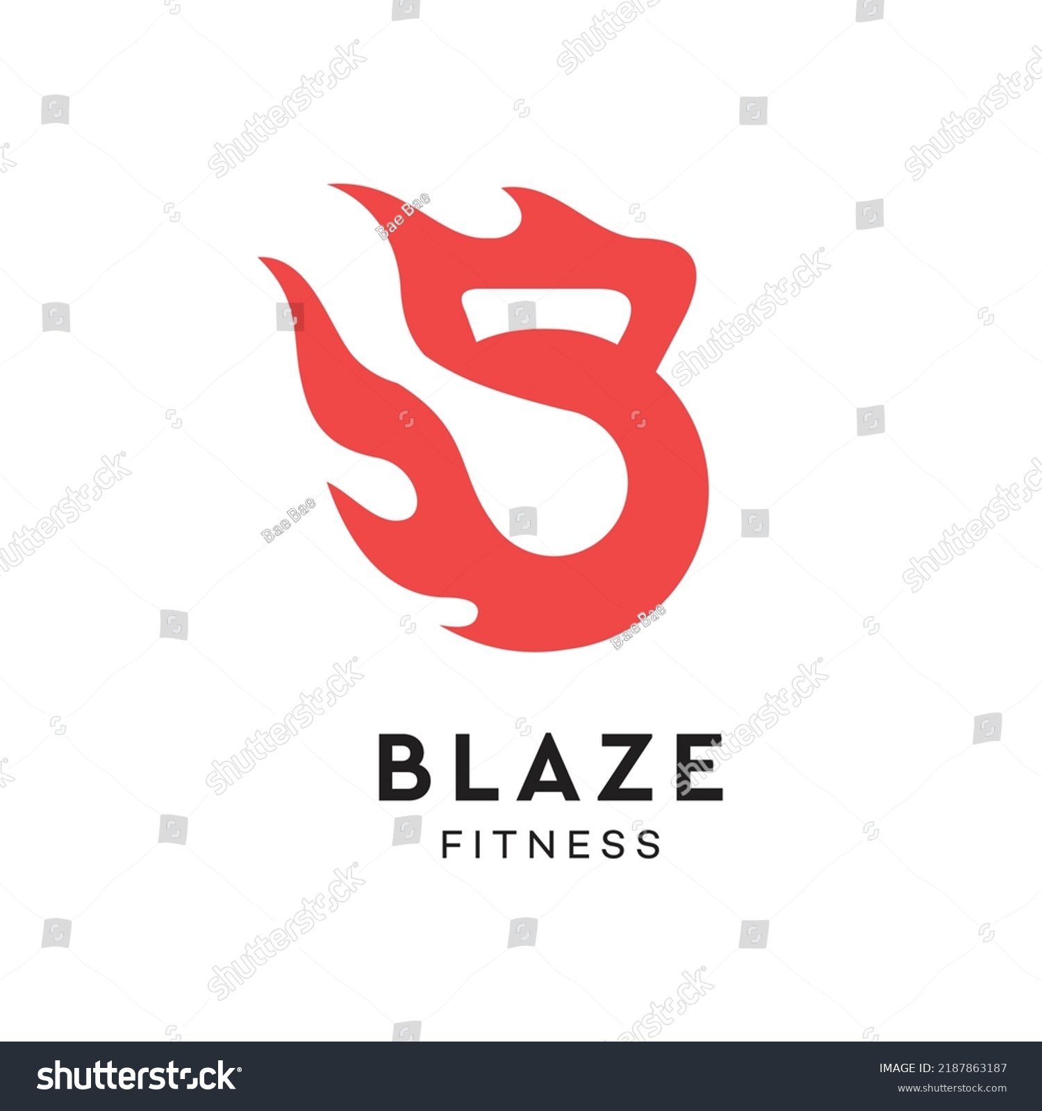 Letter B Fitness Logo Sports Company Stock Vector (Royalty Free ...