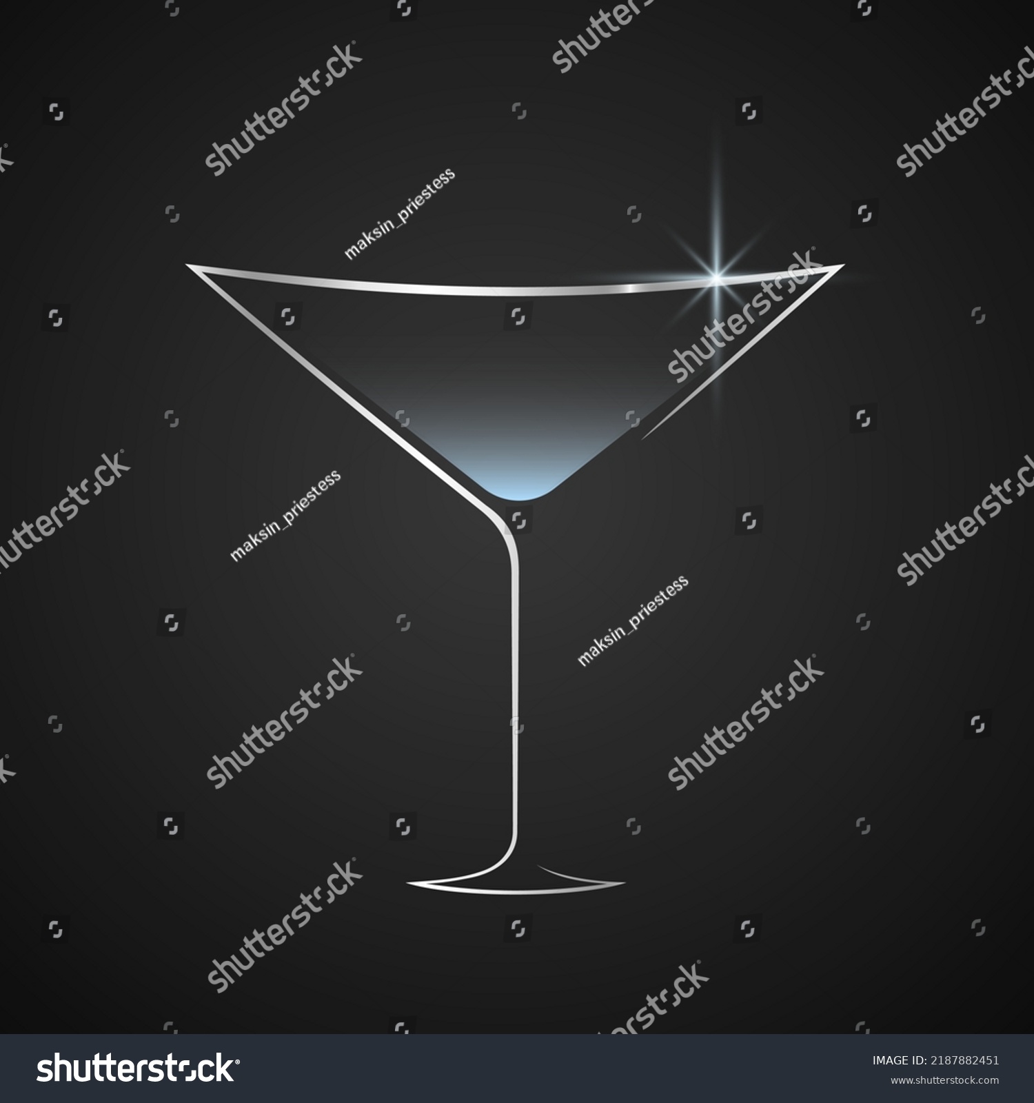 Glass Martini Vector Flat Illustration Silver Stock Vector Royalty Free 2187882451 Shutterstock