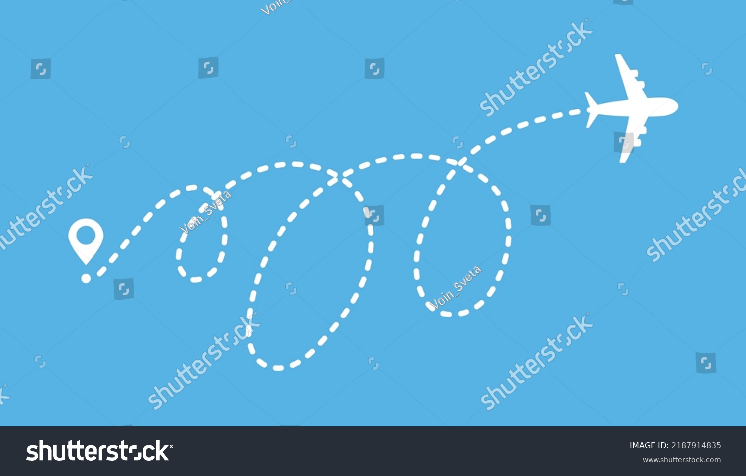 Airplane Dotted Line Path Vector Illustration Stock Vector (Royalty ...