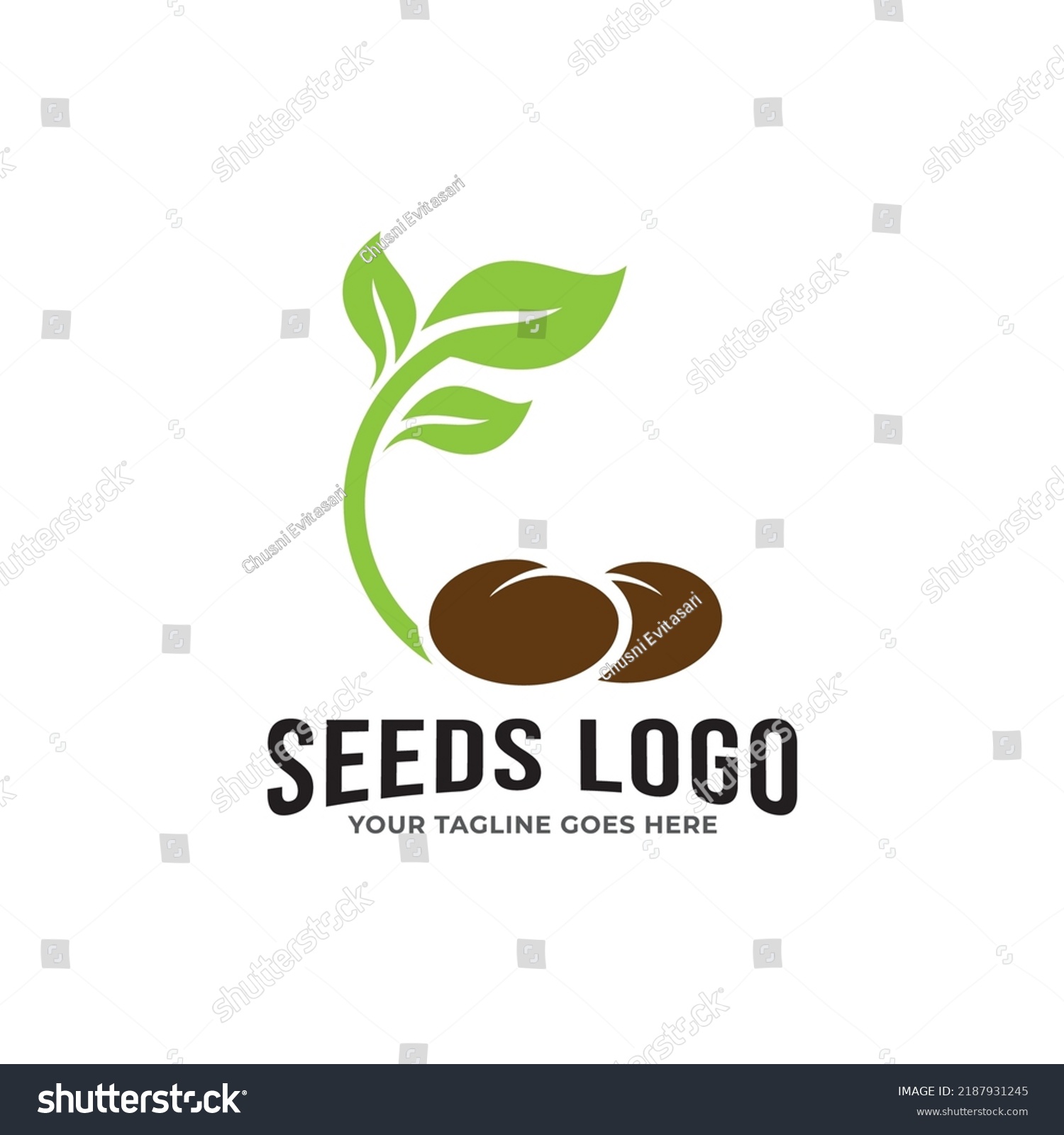 Growing Seed Logo Design Template Fit Stock Vector Royalty Free