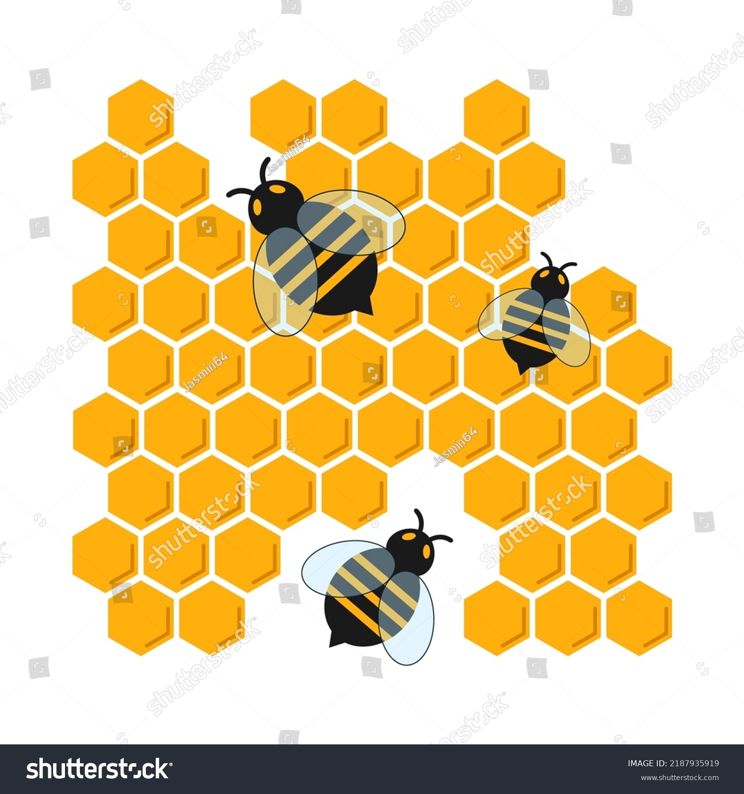 Vector Honeycomb Bee Icon Hexagonal Natural Stock Vector (royalty Free 