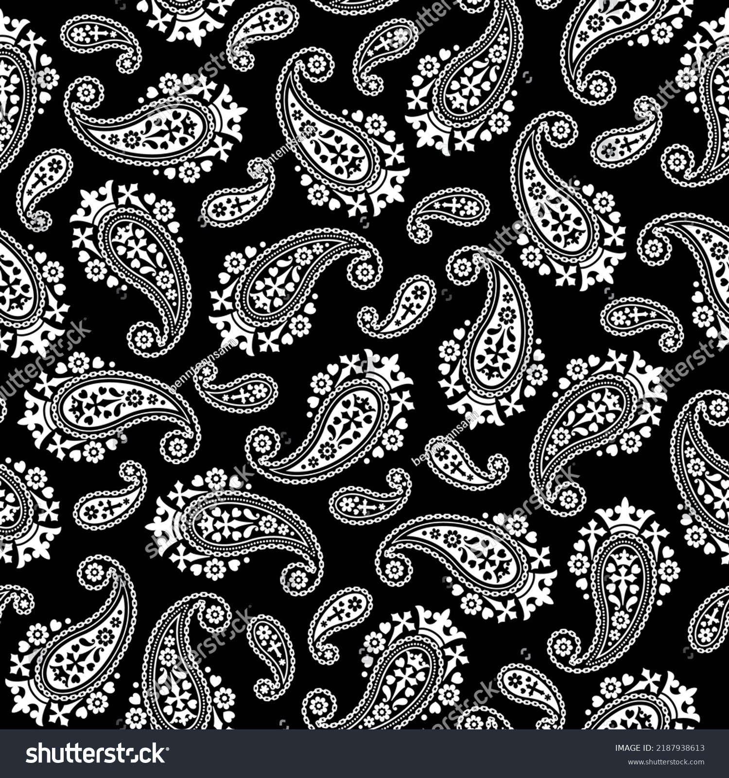 Cute Simple Paisley Seamless Pattern Stock Vector (Royalty Free ...