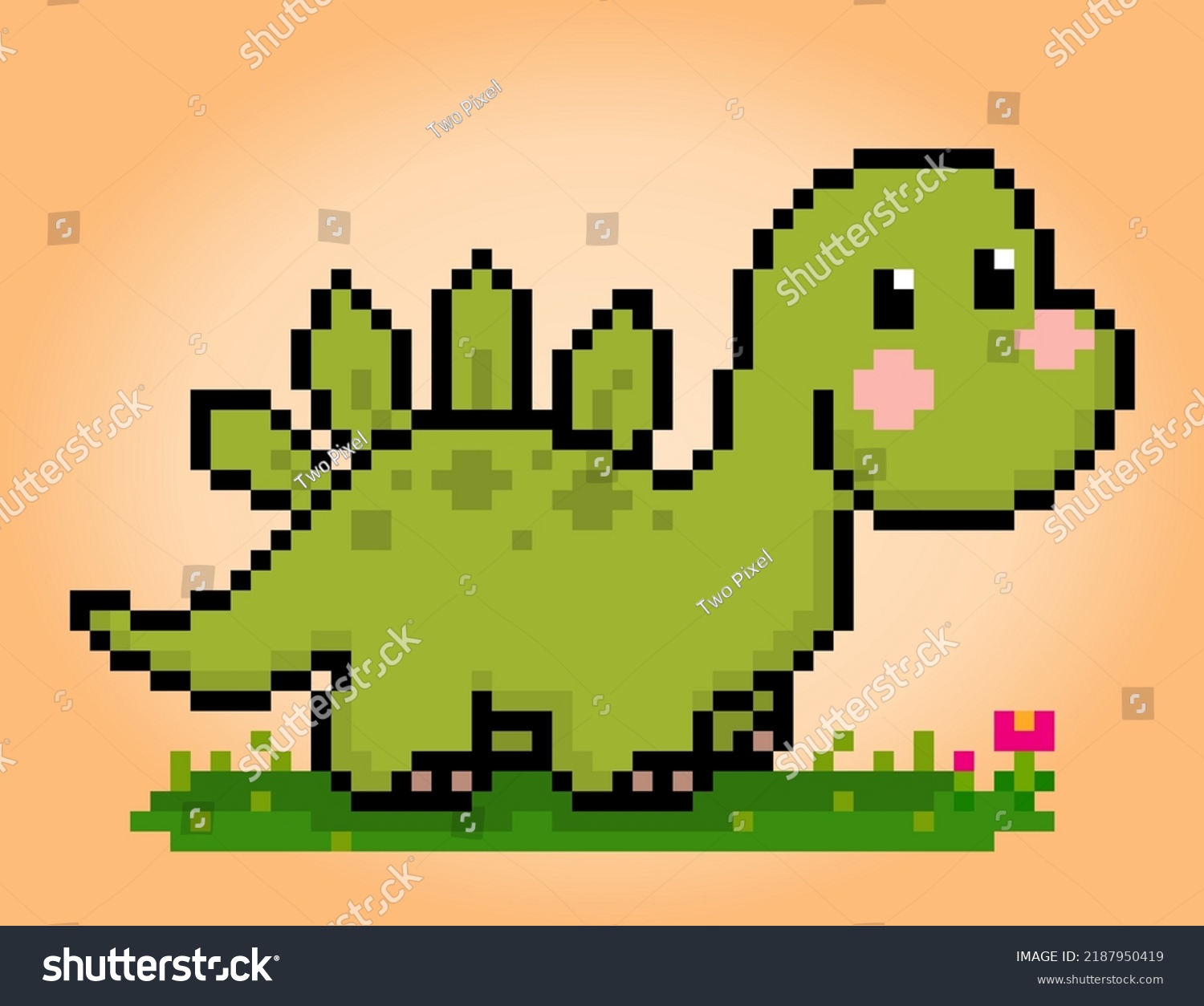 8 Bit Pixels Dinosaur Stegosaurus Animals Stock Vector (Royalty Free ...