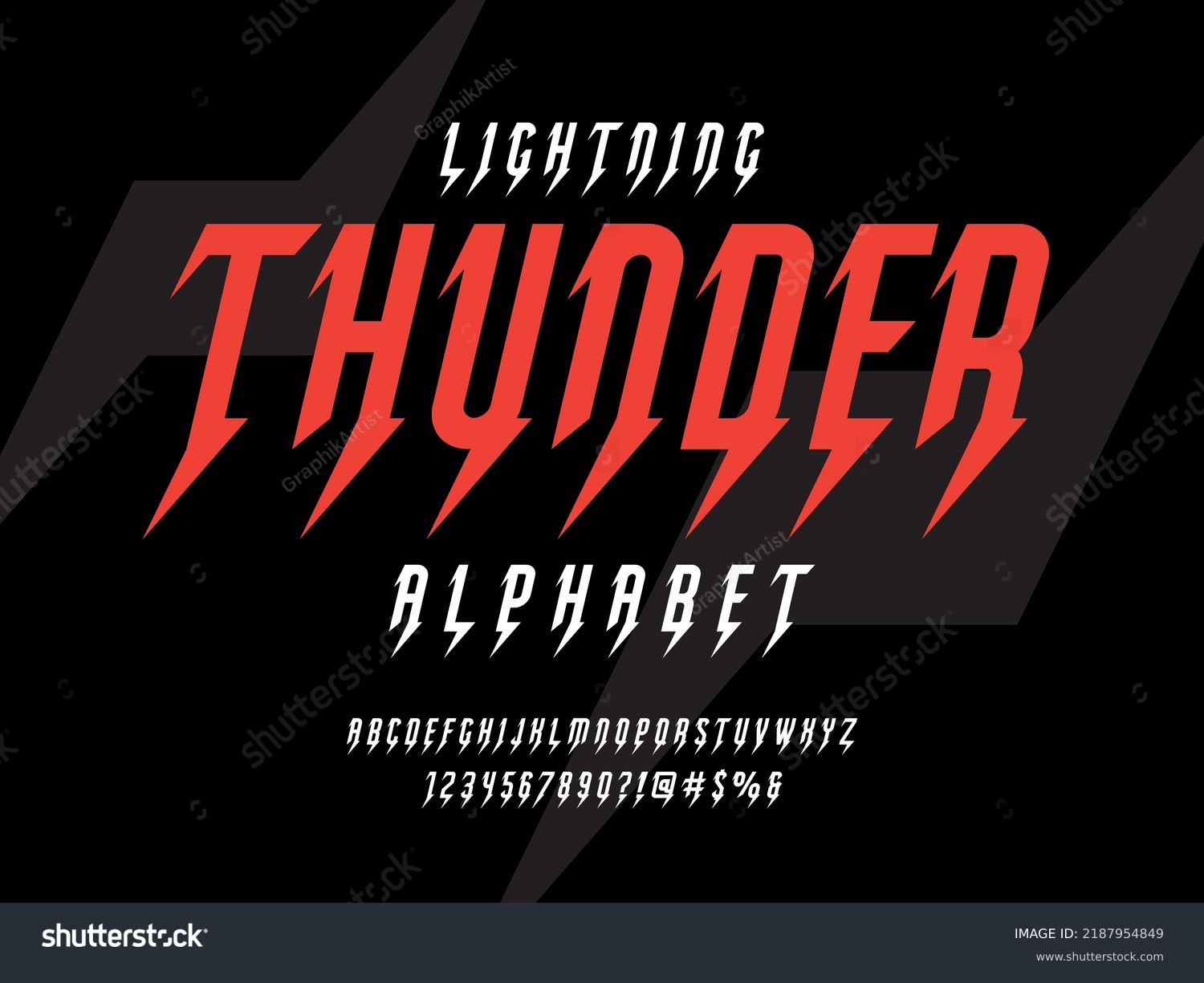 Thunder Bolt Style Alphabet Design Uppercase Stock Vector (Royalty Free ...