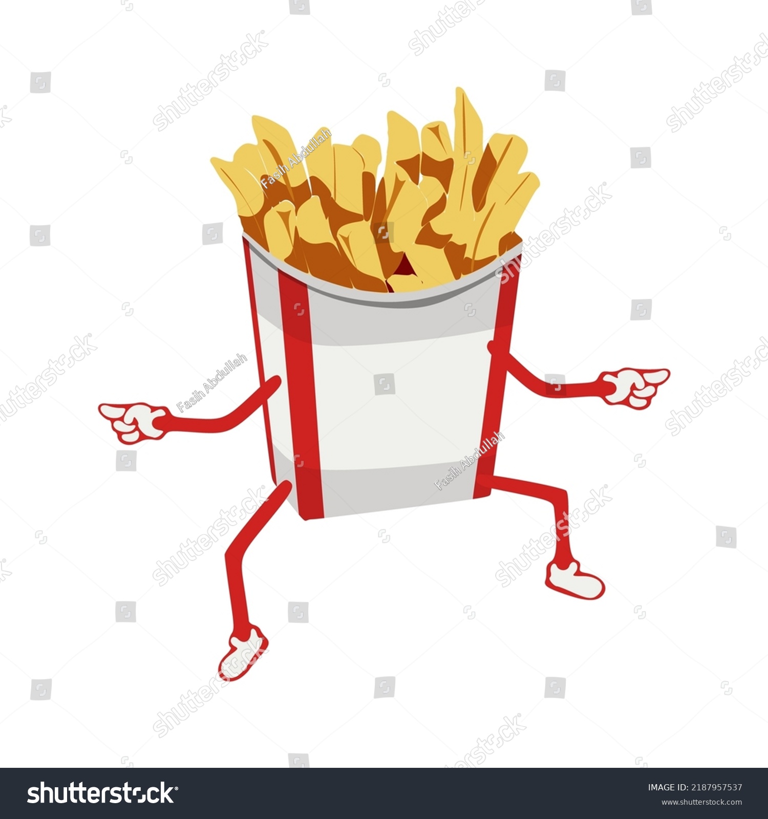 Cute French Fries Character Vector Flat Stock Vector Royalty Free 2187957537 Shutterstock 