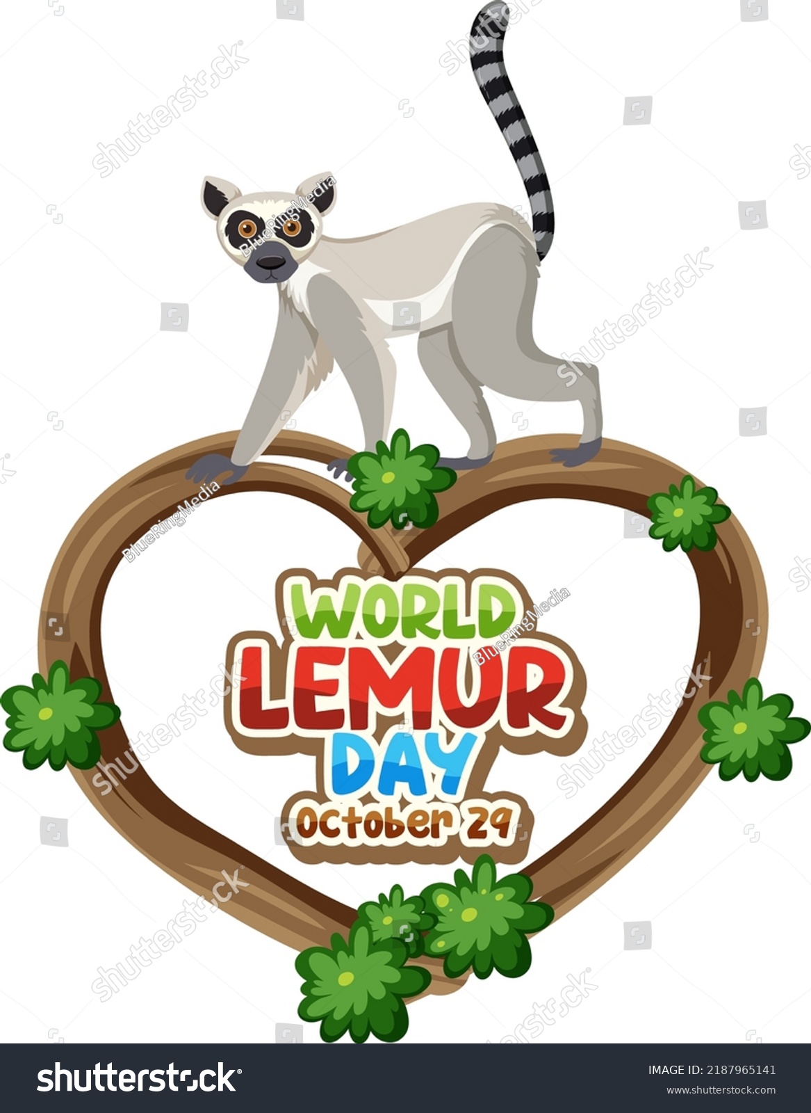 World Lemur Day Poster Design Illustration Stock Vector (Royalty Free ...