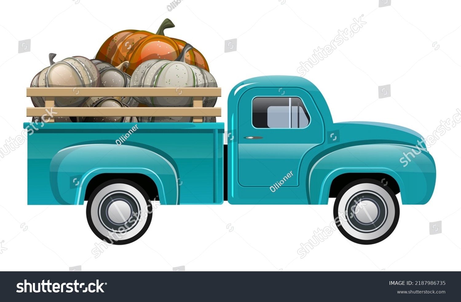 Harvest Truck Pumpkins Autumn Banner Pumpkin Stock Vector (Royalty Free ...