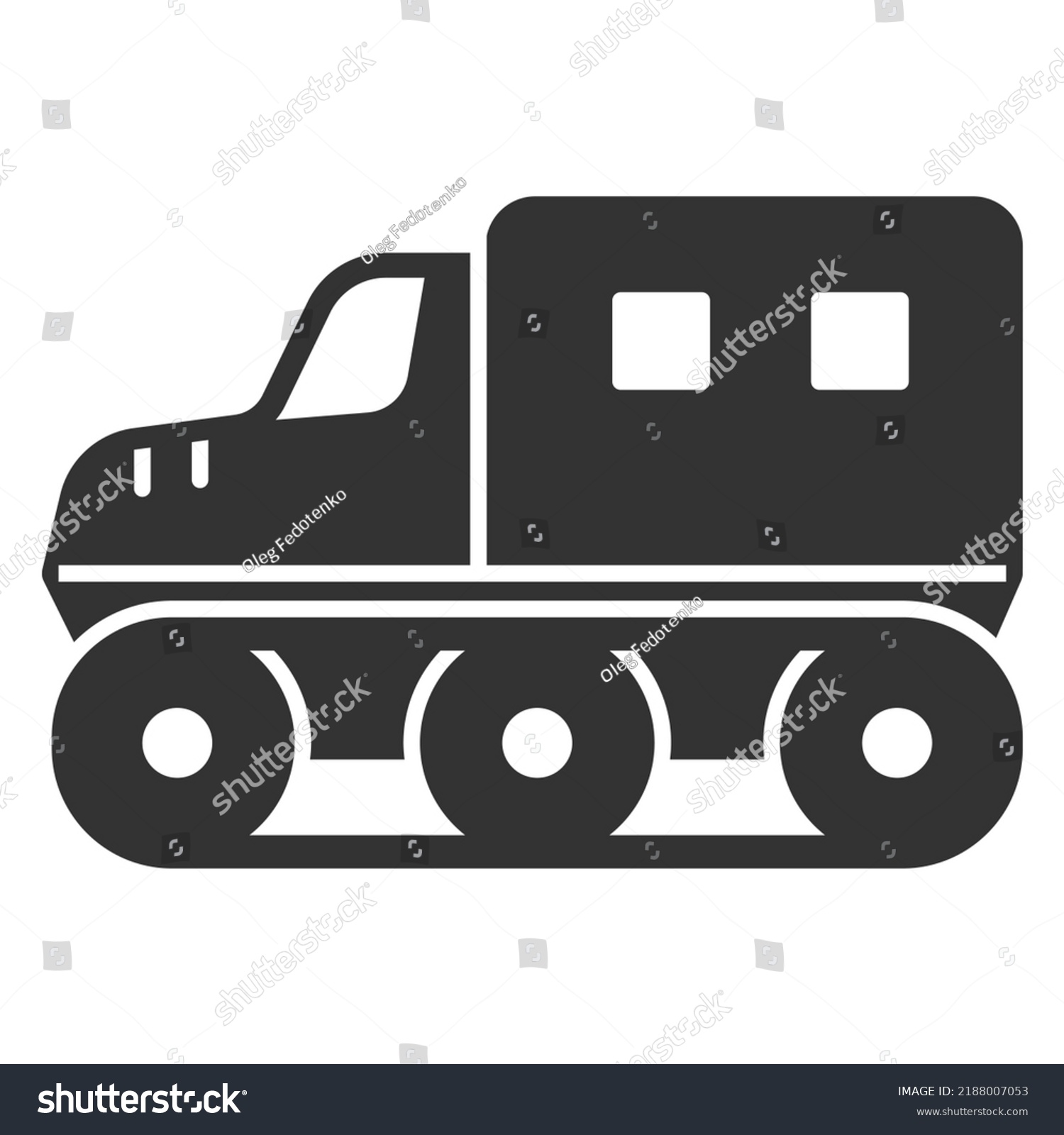 Allterrain Vehicle On Caterpillar Tracks Background Stock Vector ...