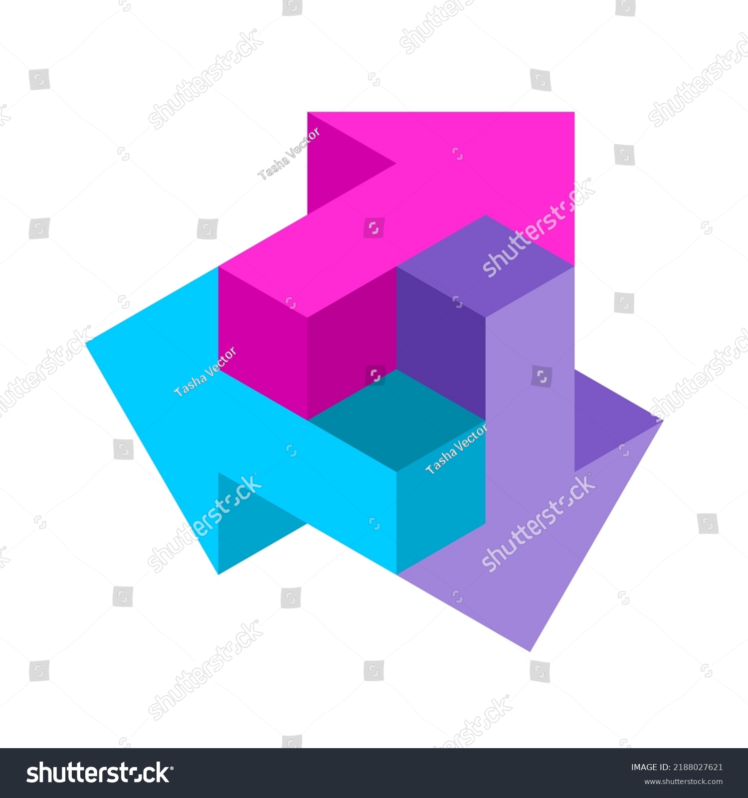 Colorful Impossible Arrows Three 3d Arrows Stock Vector (Royalty Free ...