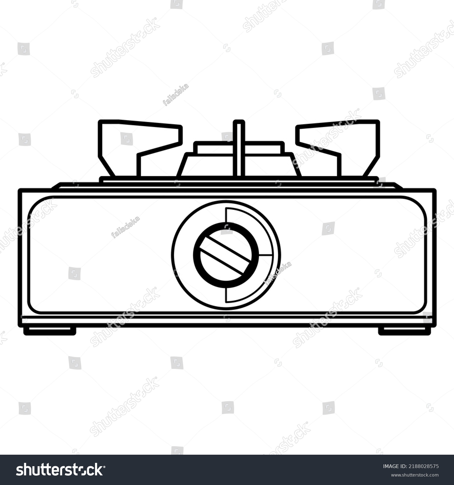 Gas Stove Outline Vector Illustrationisolated On Stock Vector (royalty 