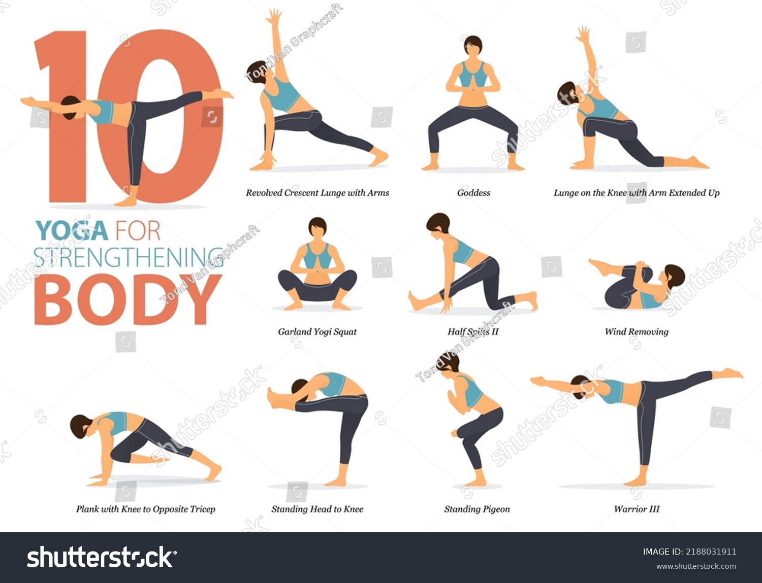 Infographic 10 Yoga Poses Workout Home Stock Vector (Royalty Free ...