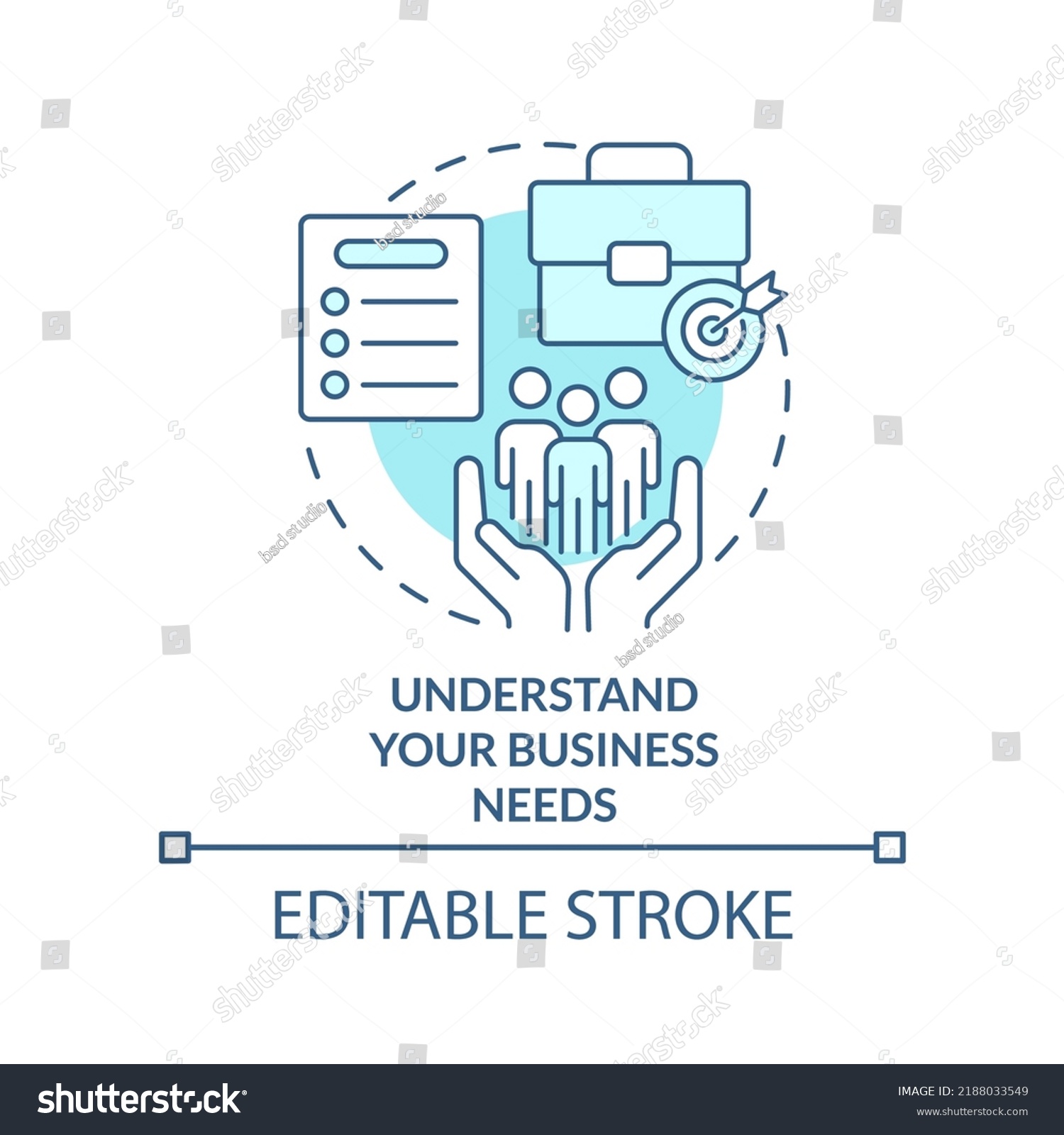 Understand Business Needs Turquoise Concept Icon Stock Vector Royalty