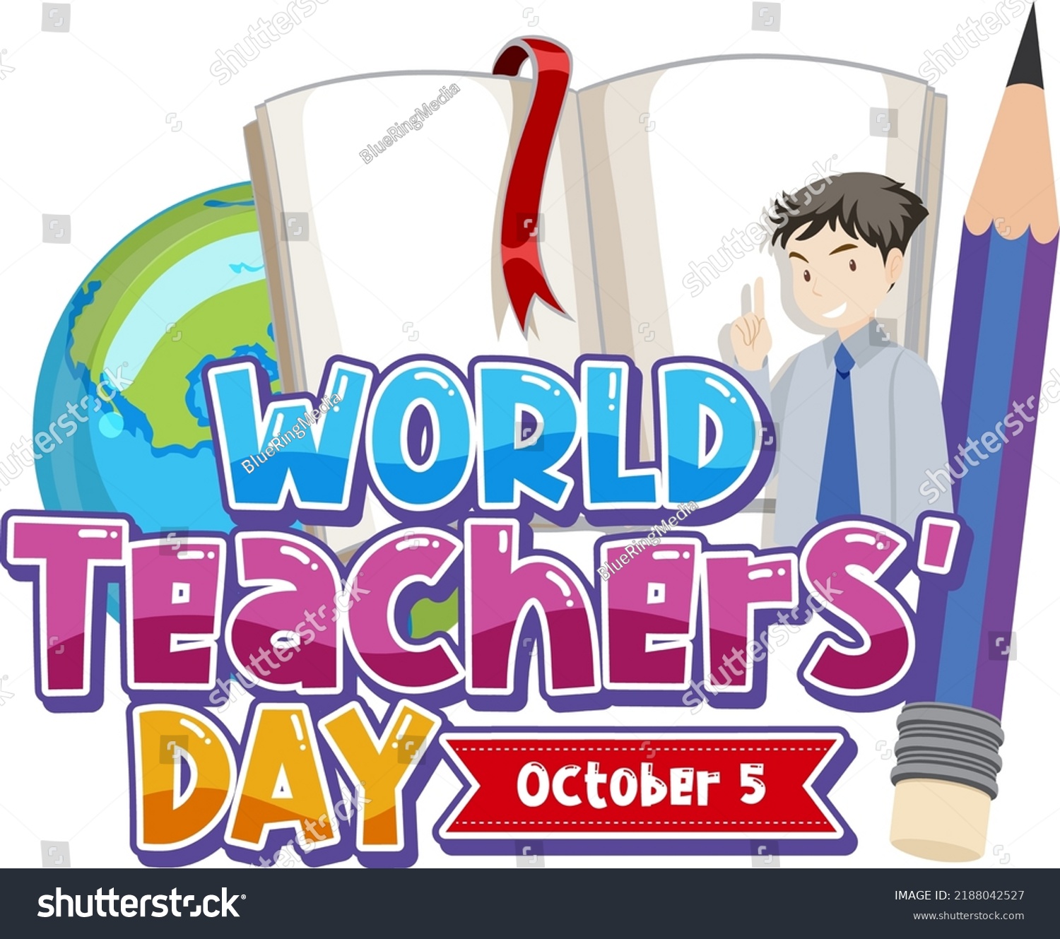 World Teachers Day Logo Banner Design Stock Vector (Royalty Free ...