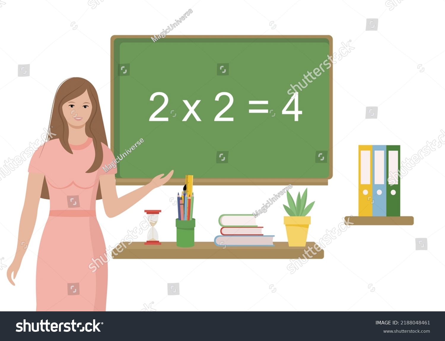 Teacher Classroom School Learning Concept Teacher Stock Vector (Royalty ...