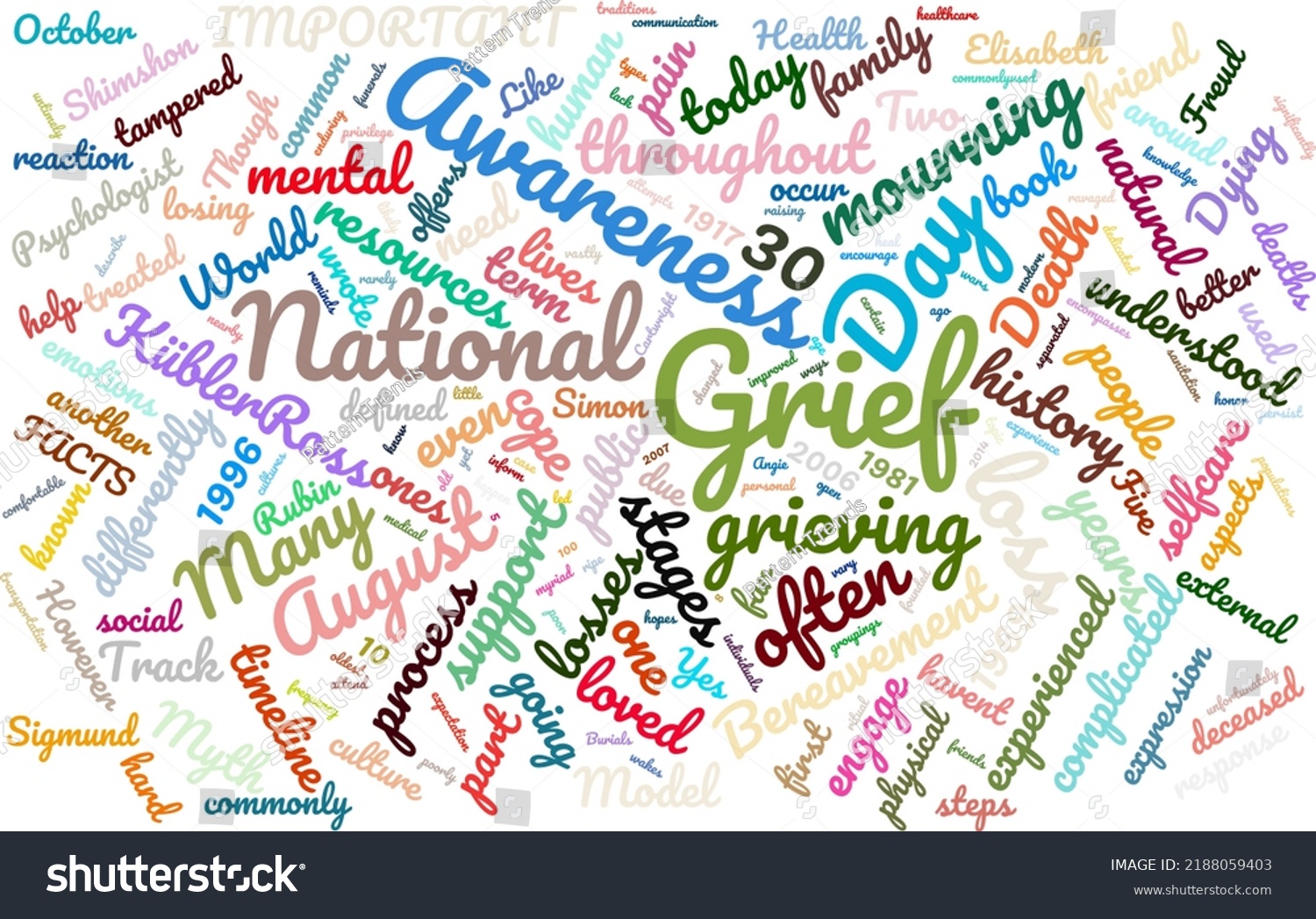 National Grief Awareness Day 30 August Stock Vector (Royalty Free