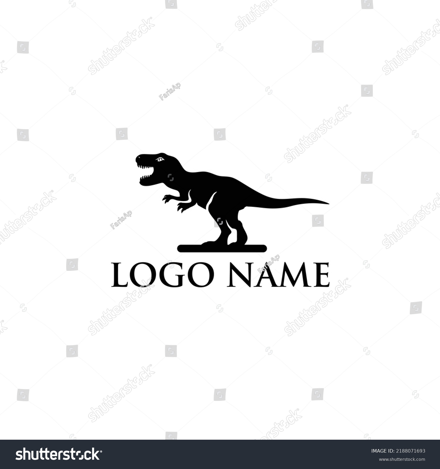 Trex Silhouette Logo Vector Tyranosaurus Rex Stock Vector (Royalty Free ...