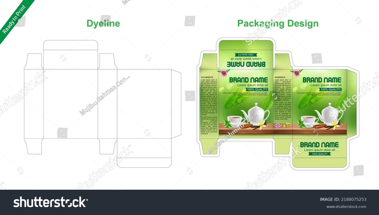 Tea Packaging Box Design Illustrator Vector Stock Vector (Royalty Free ...