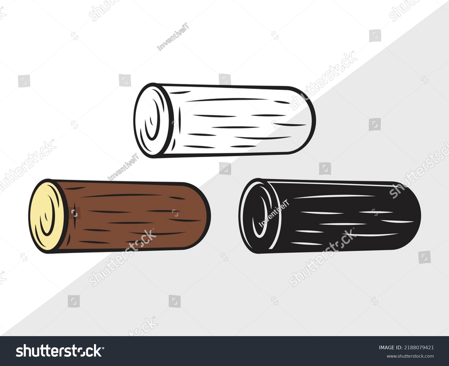 Wood Log Svg Printable Vector Illustration Stock Vector (Royalty Free ...