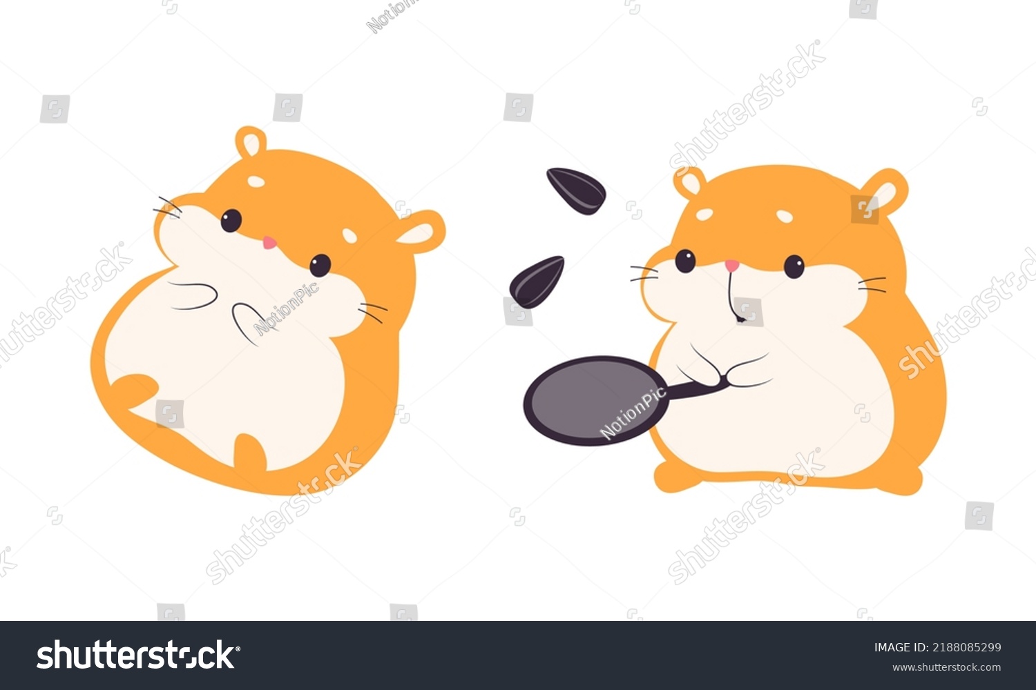 Cute Hamster Character Stout Body Lying Stock Vector (Royalty Free ...