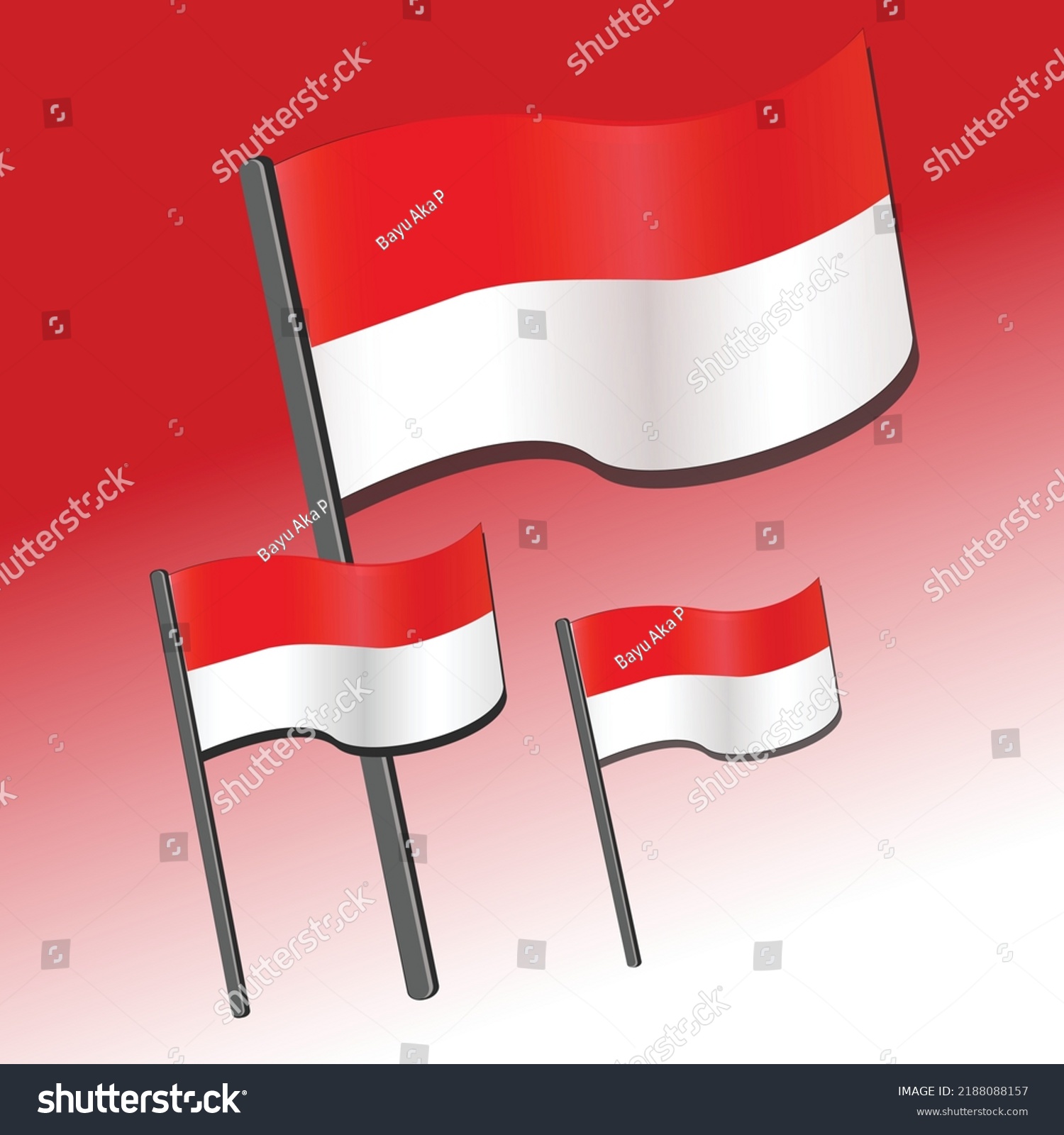 Shape Indonesian Flag Red White Colors Stock Vector (Royalty Free ...