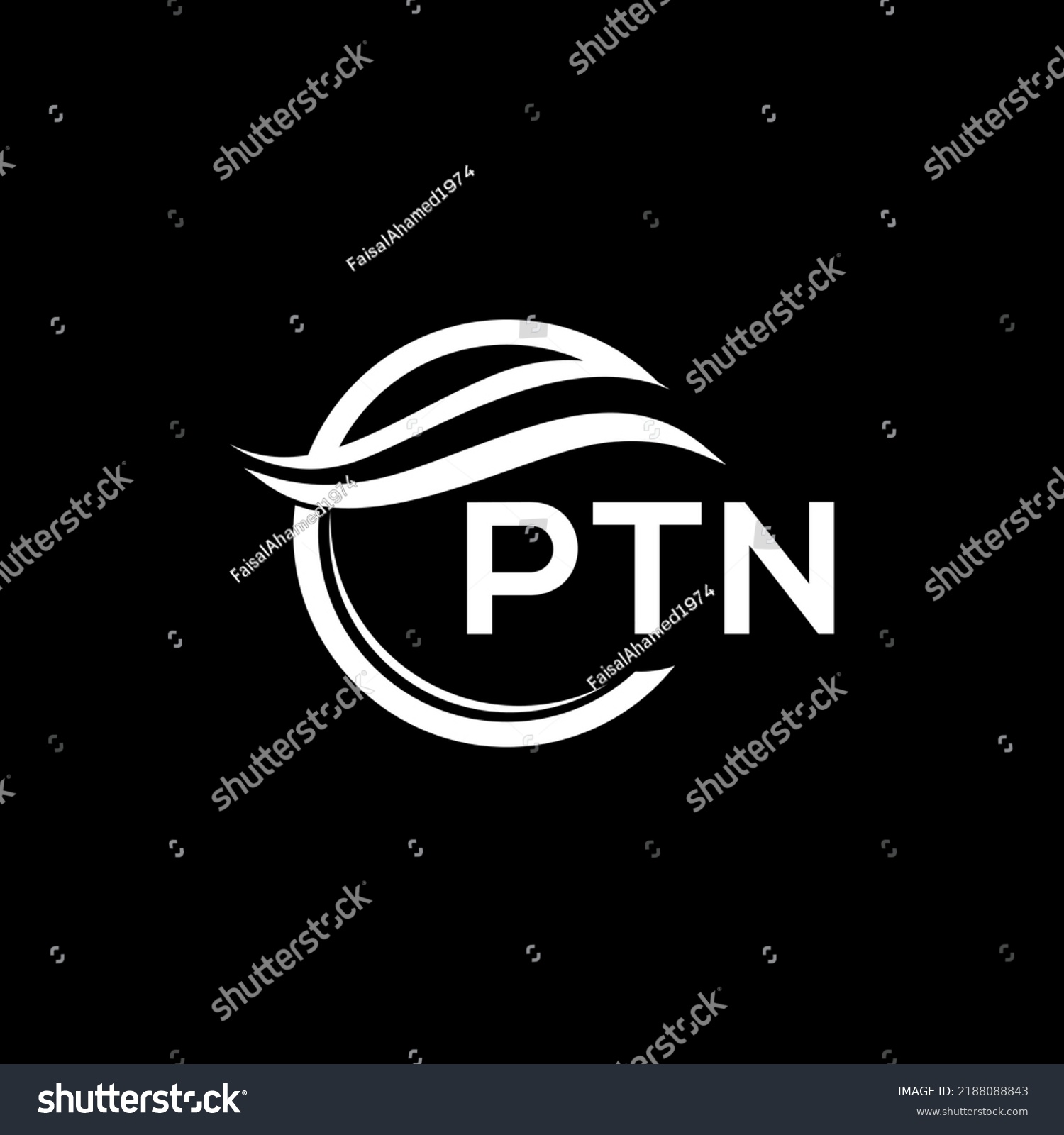 Ptn Letter Logo Design On Black Stock Vector (Royalty Free) 2188088843 ...