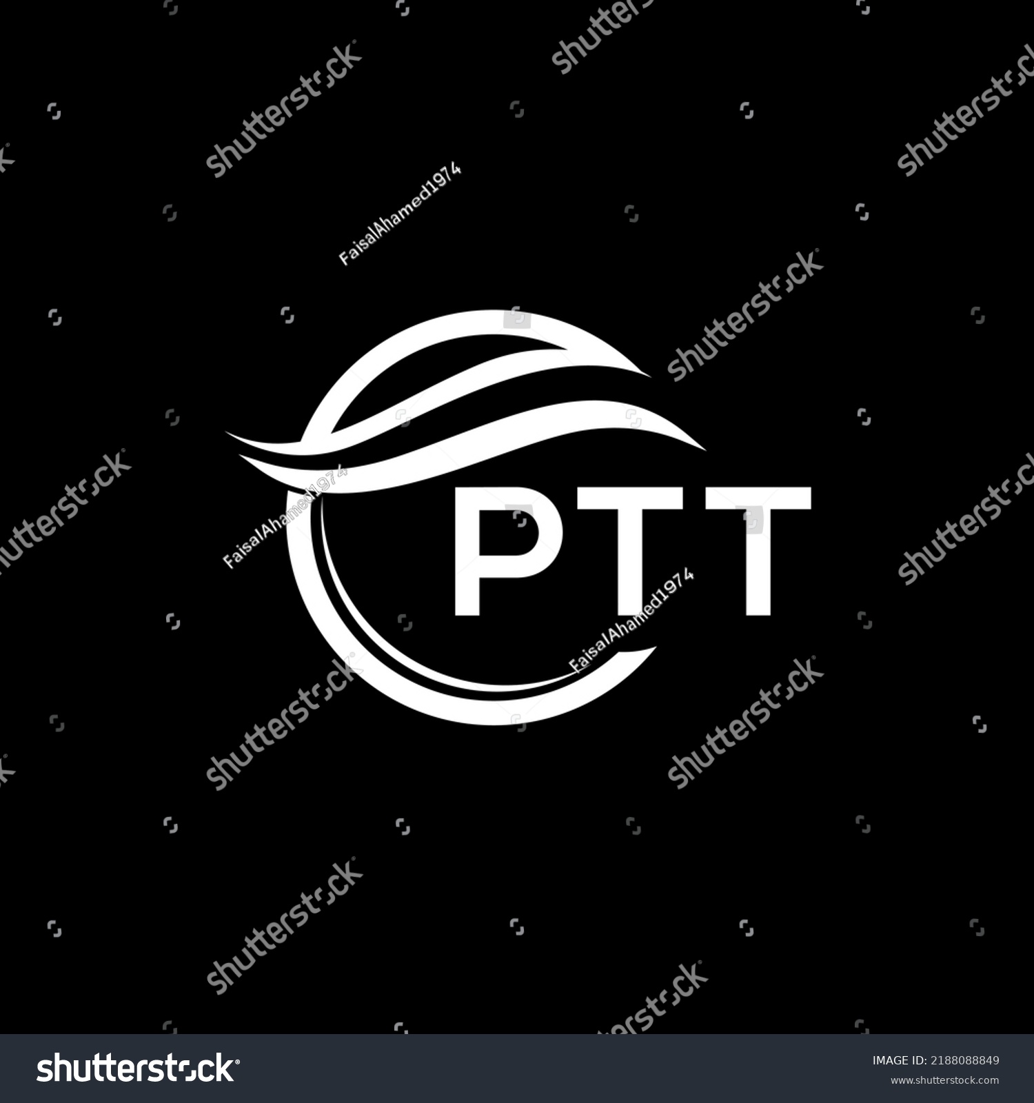 Ptt Letter Logo Design On Black Stock Vector (royalty Free) 2188088849 