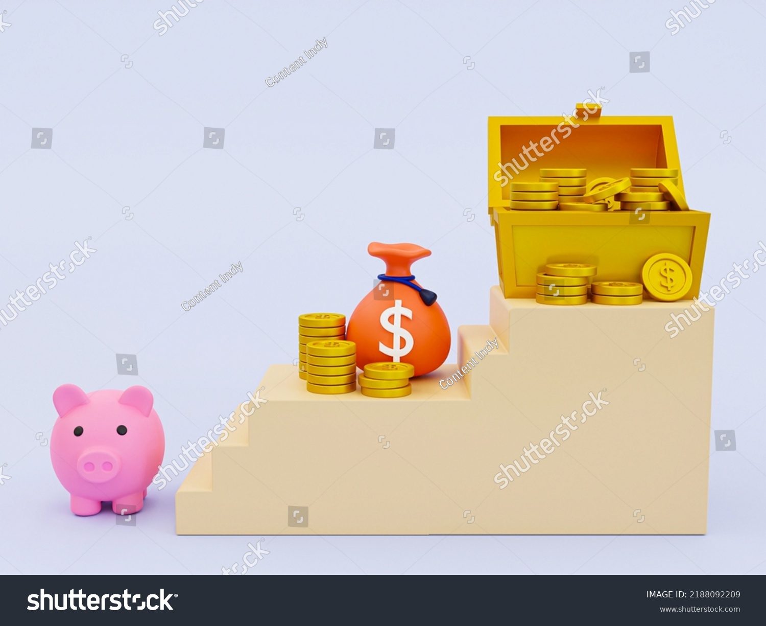 3d Moneysaving Concept Saving Money Future Stock Illustration