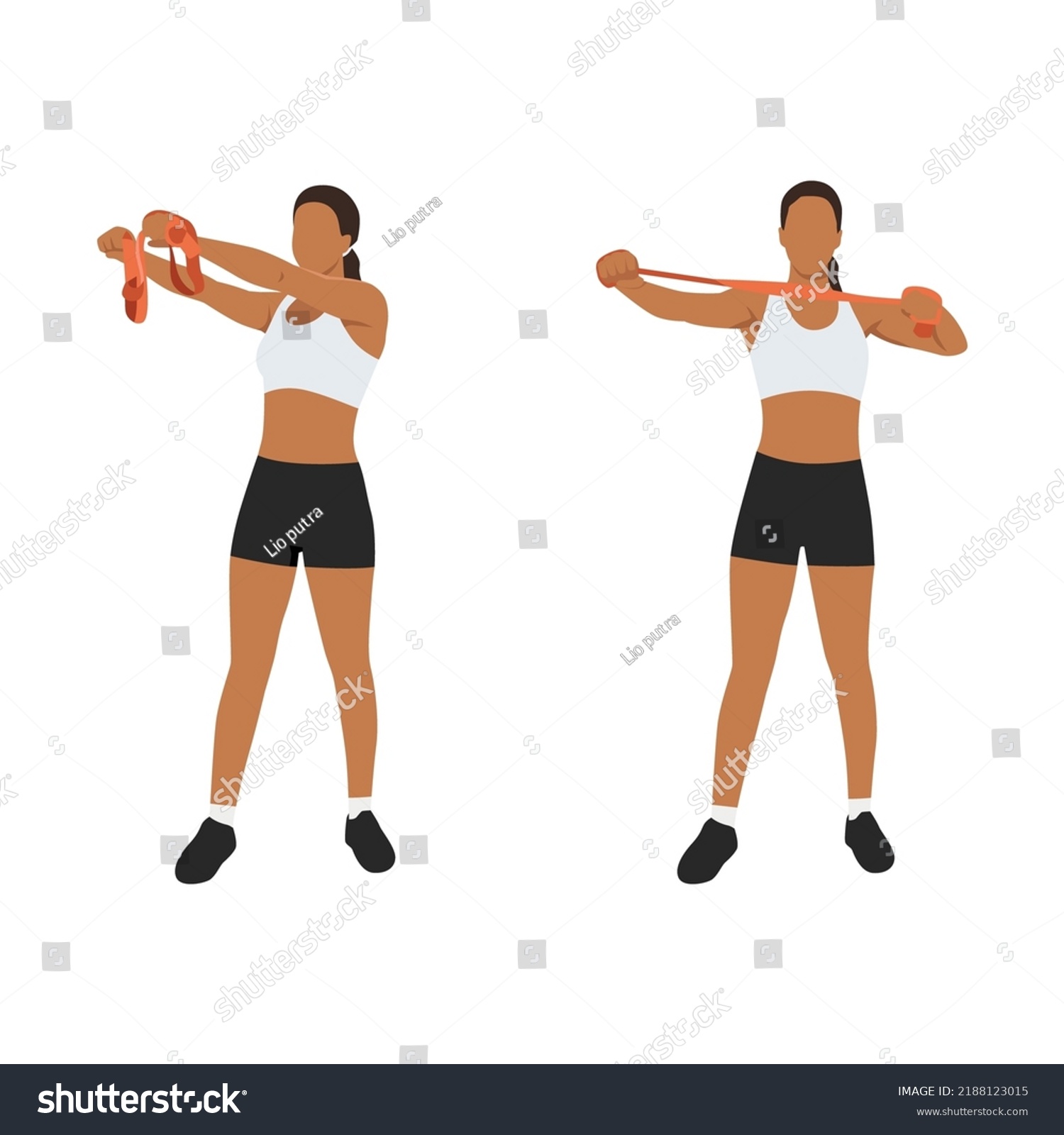 Woman Doing Upper Back Exercise Archer Stock Vector (Royalty Free ...