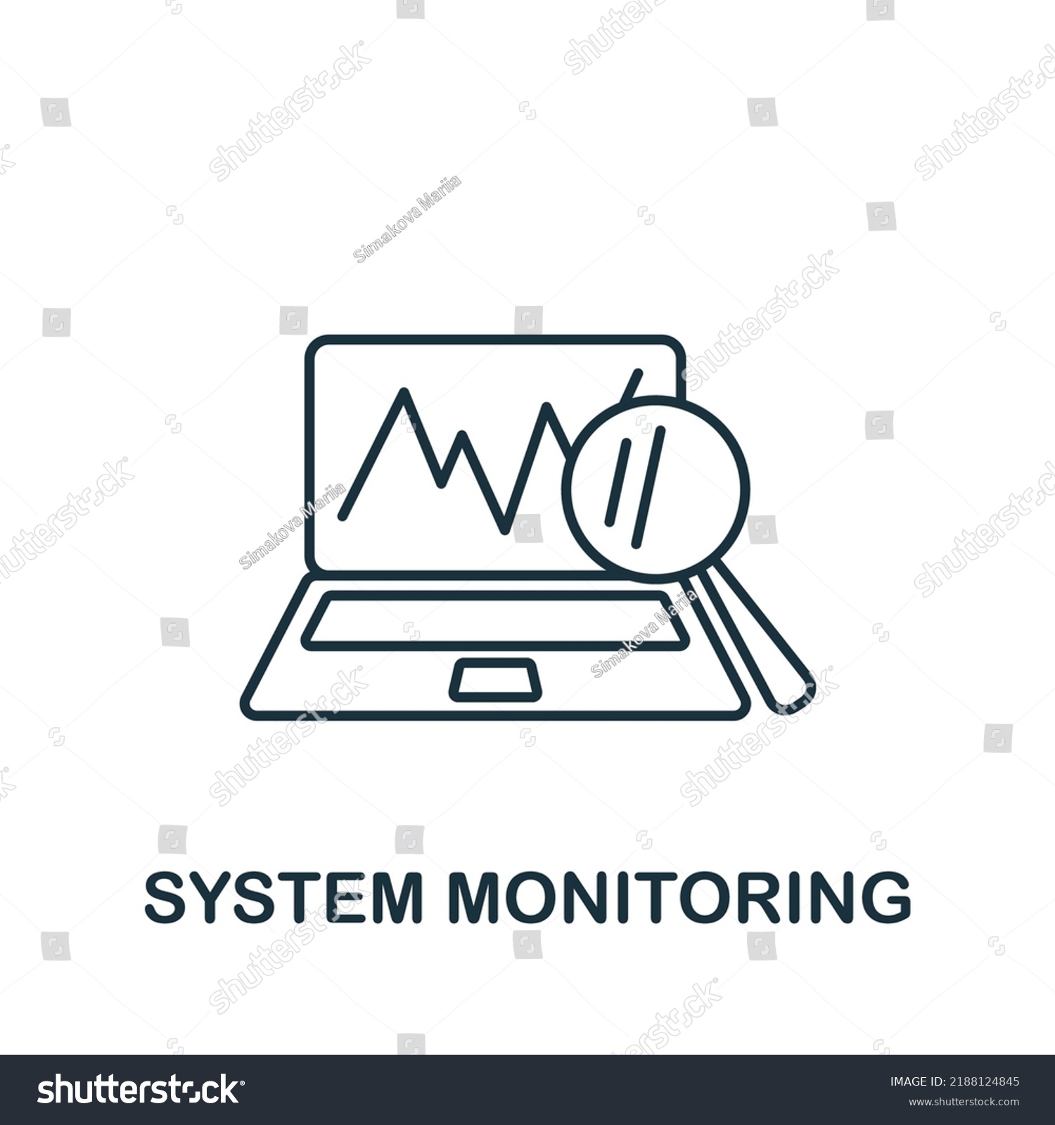 System Monitoring Icon Monochrome Simple Line Stock Vector (Royalty ...