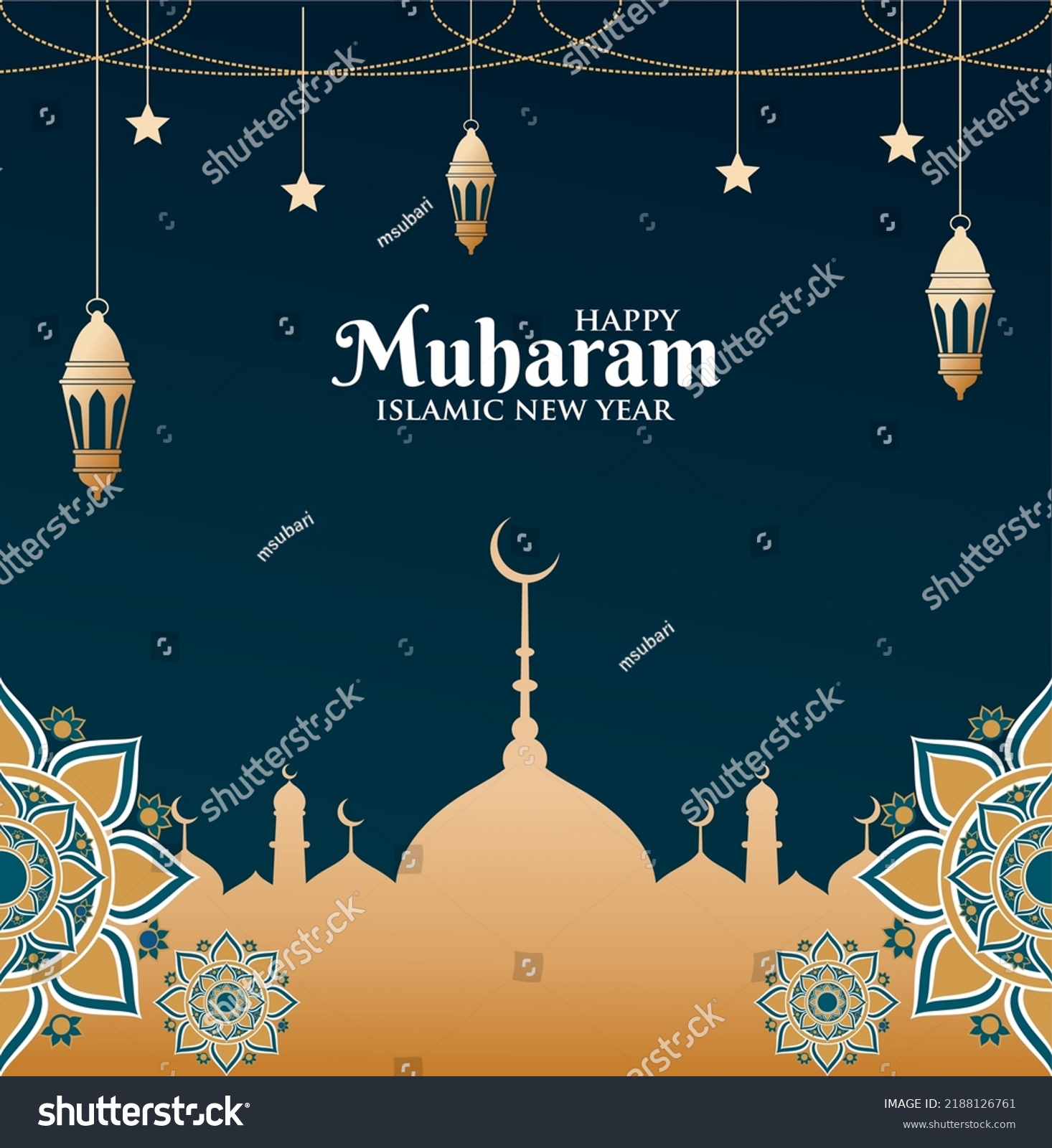 Happy New Hijri Year Islamic New Stock Vector (royalty Free) 2188126761 