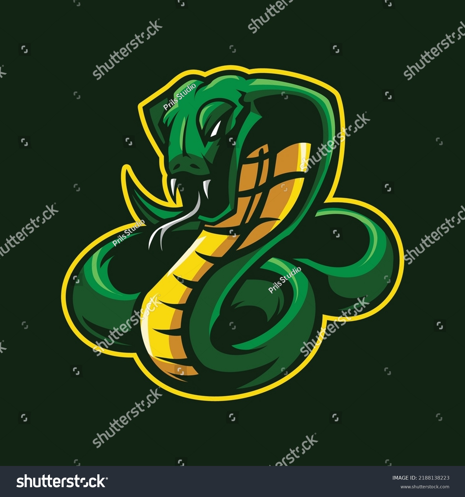 Green Viper Snake Mascot Illustration Stock Vector (Royalty Free ...