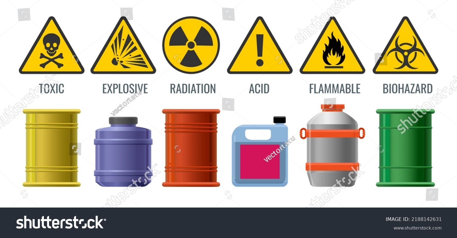 Tanks Danger Signs Hazards Storage Symbols Stock Vector (Royalty Free ...