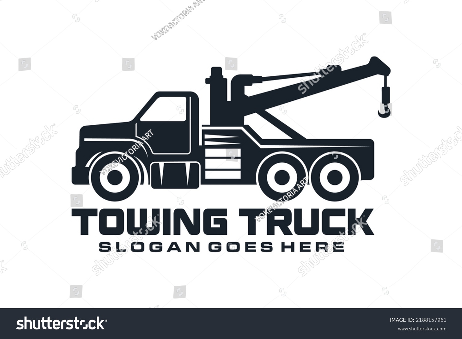 Tow Service Towing Truck Company Logo Stock Vector (Royalty Free ...