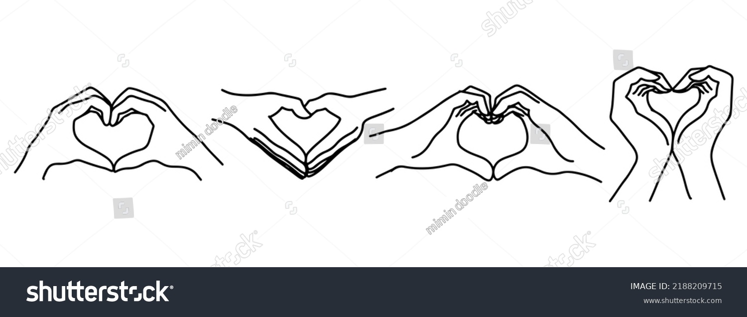 Hand Drawn Two Hands Making Heart Stock Vector Royalty Free 2188209715 Shutterstock