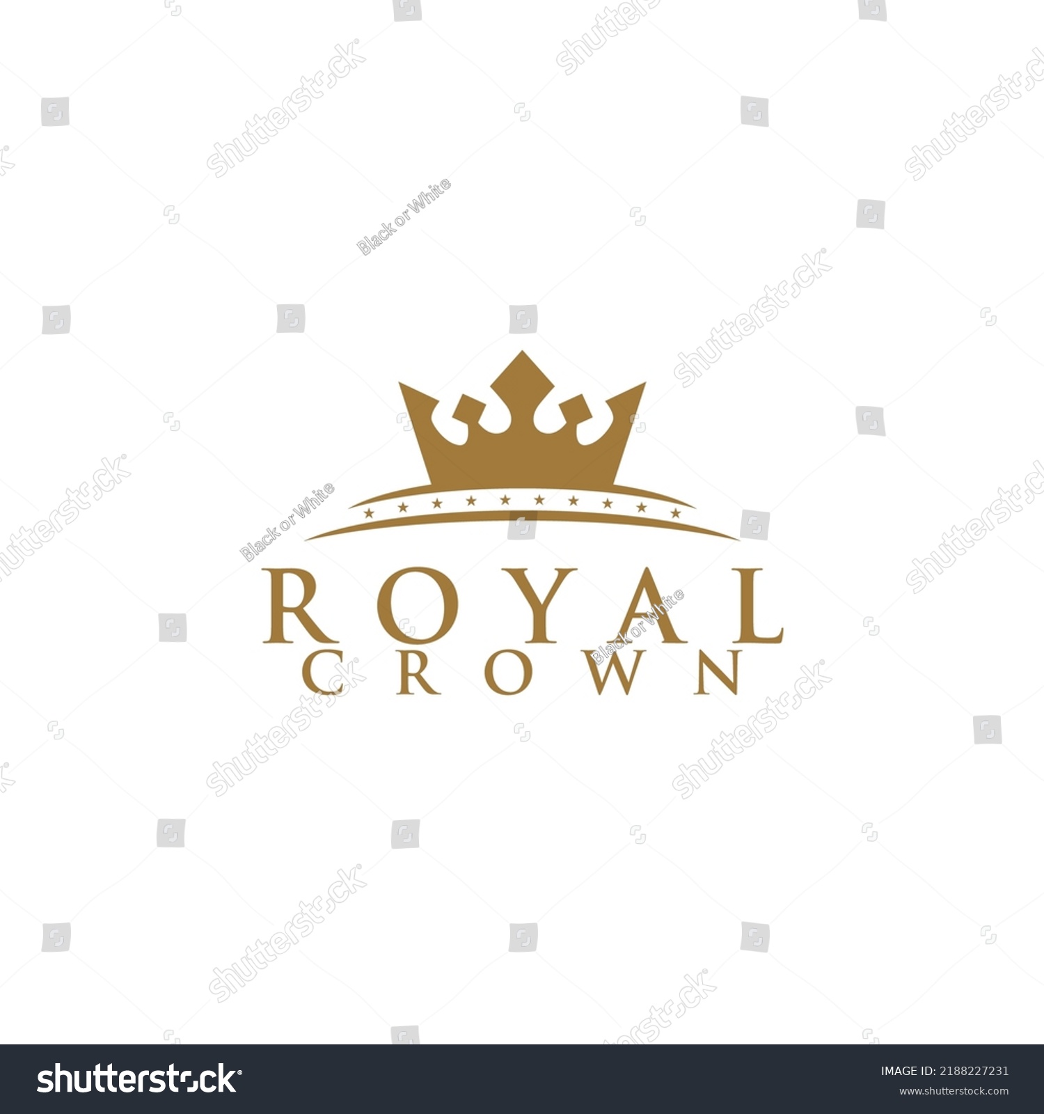 Royal Crown Logo Design Vector Stock Vector (Royalty Free) 2188227231 ...