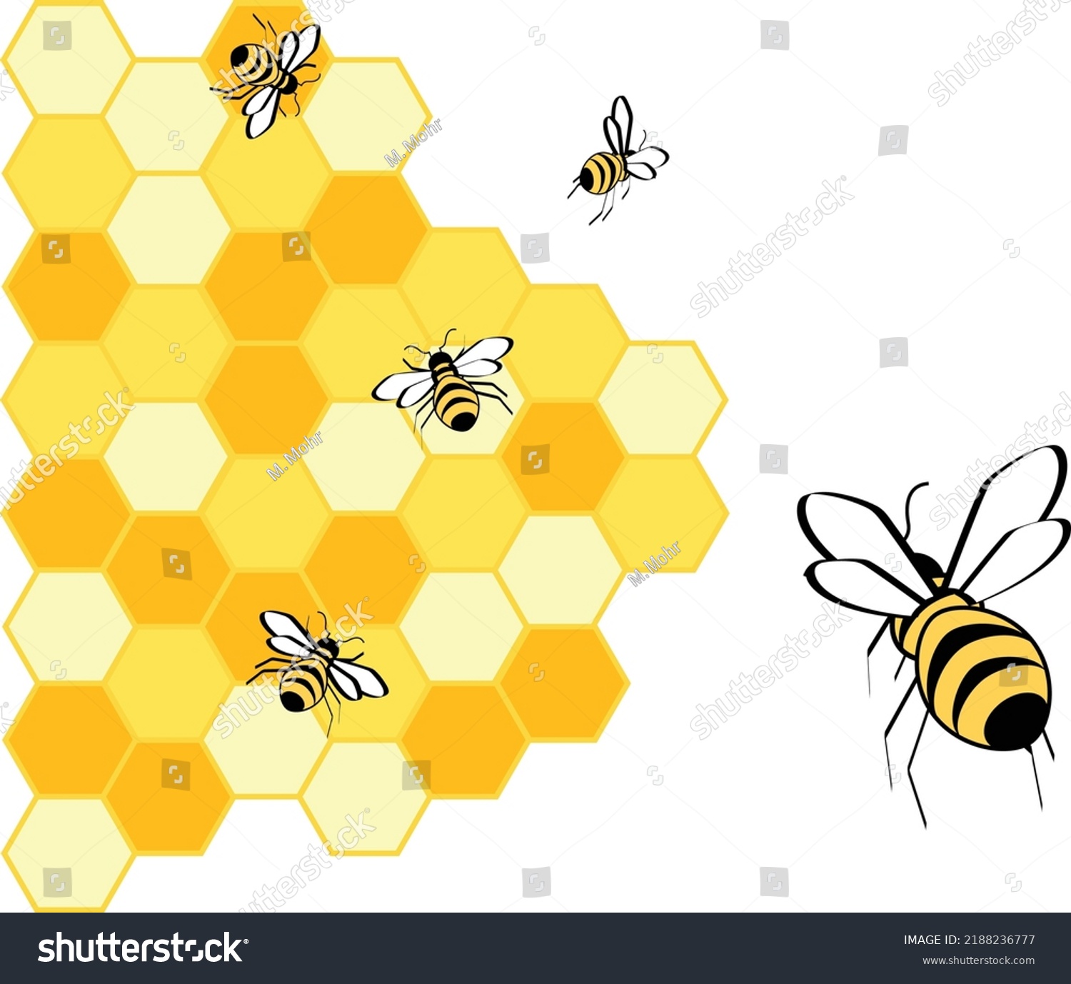 Busy Honey Bees Buzzing Around Hive Stock Vector (Royalty Free ...