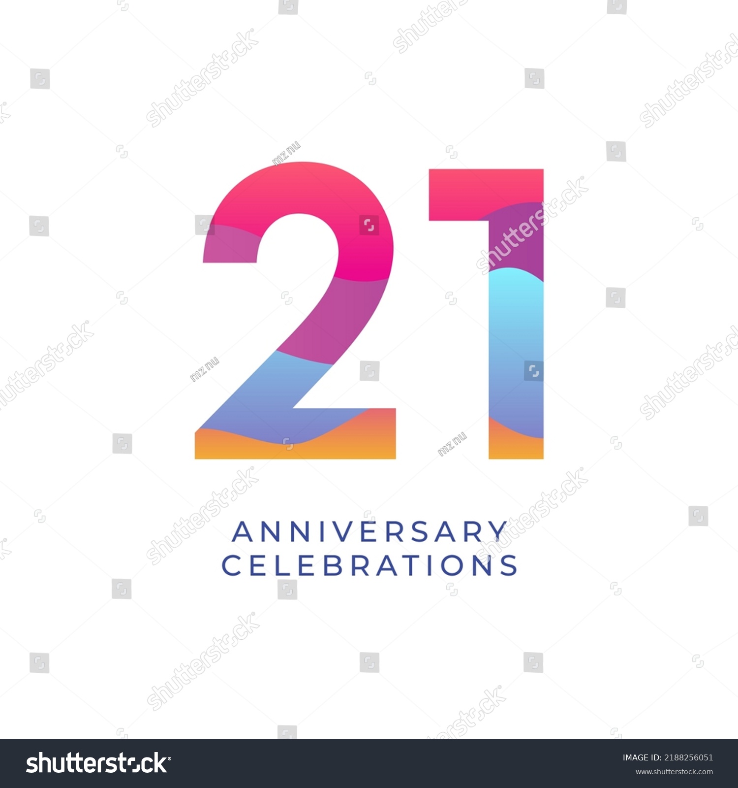 21 Year Anniversary Design Template Vector Stock Vector (Royalty Free ...