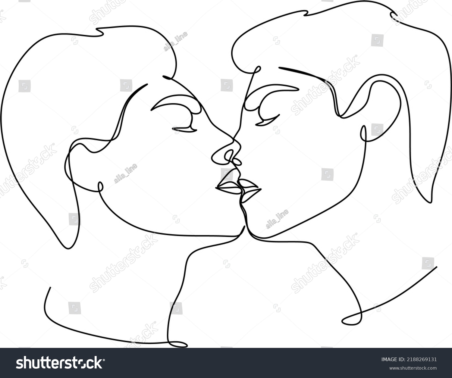 Hand Drawn Couple Line Art Vector Stock Vector Royalty Free