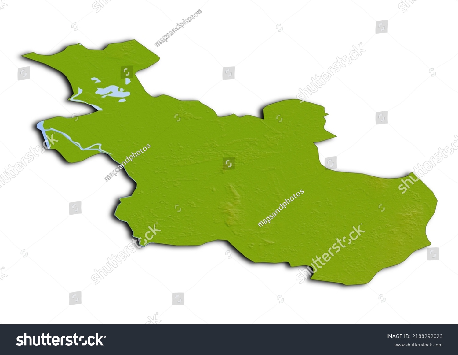 Overijssel Netherlands Map Shaded Relief Map Stock Illustration