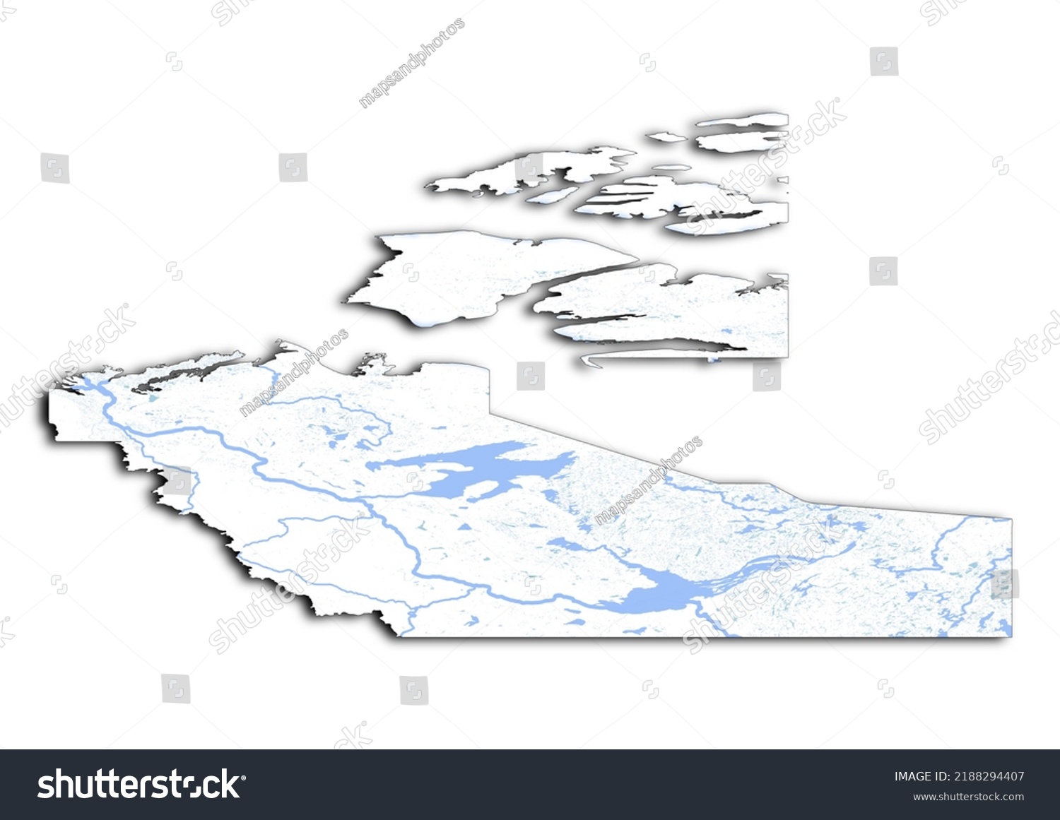 Northwest Territories Canada Map Shaded Relief Stock Illustration ...