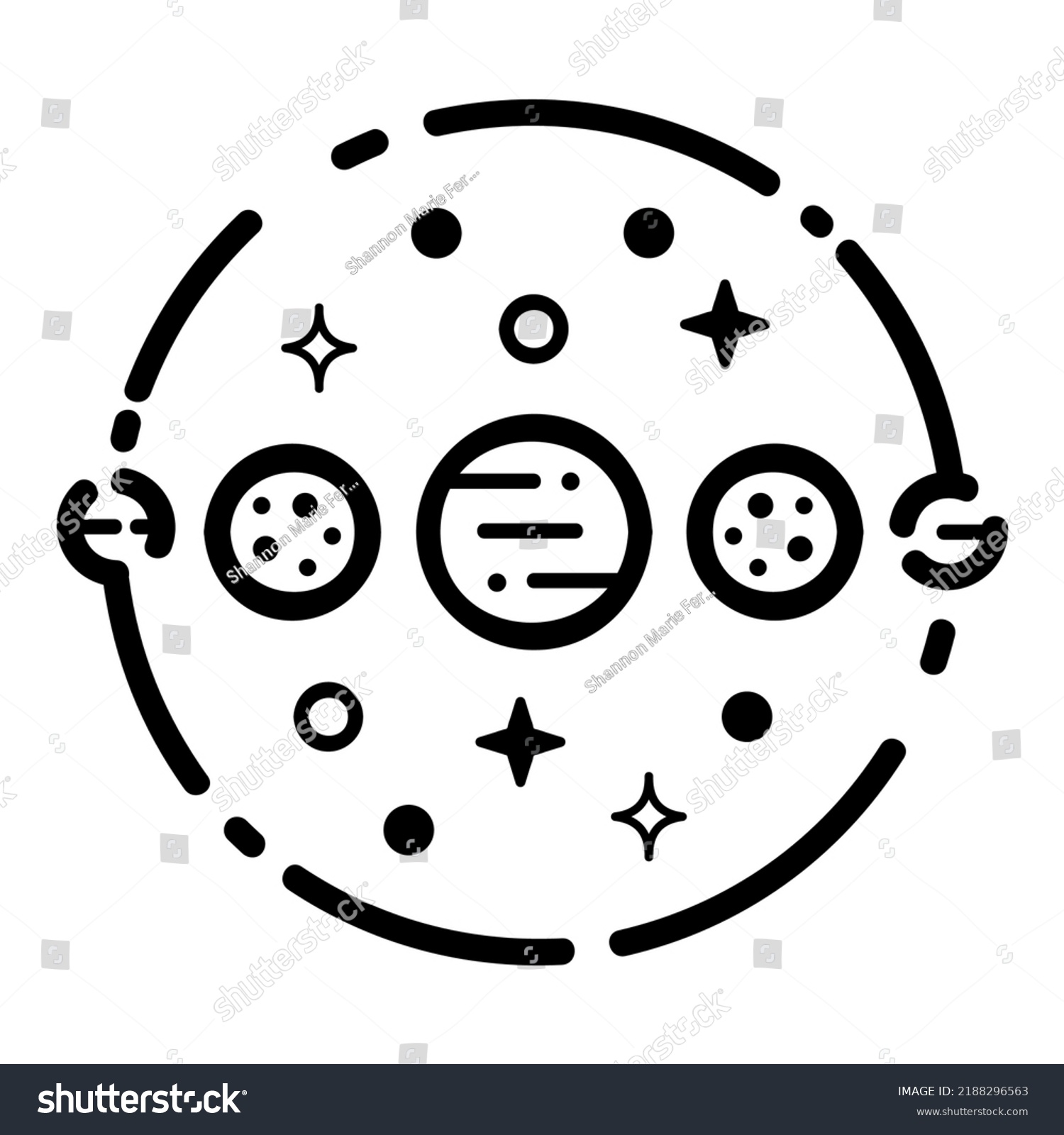 Planetary Alignment Round Galaxy Shape Flat Stock Vector (Royalty Free 